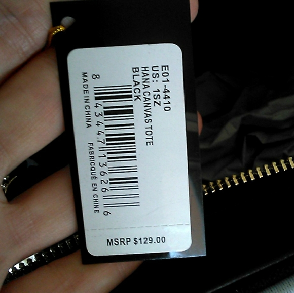 BNWT LG. BEBE BAG BLACK & WHITE (TOTE SIZE) SIMPLY GORGEOUS - Picture 6 of 7